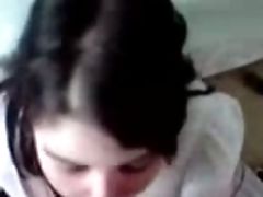 Black Haired Gal Sucking Massive Manstick Testicles Deep In Fledgling Clip